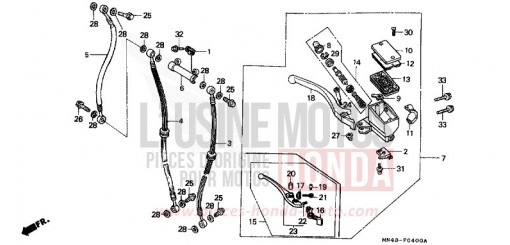 MAITRE-CYLINDRE FREIN AV. CBR600FJ de 1988